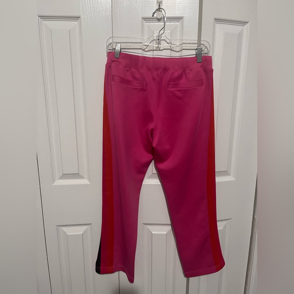 Women’s Hot Pink Side-Stripe Crop Pants - Picture 3 of 4